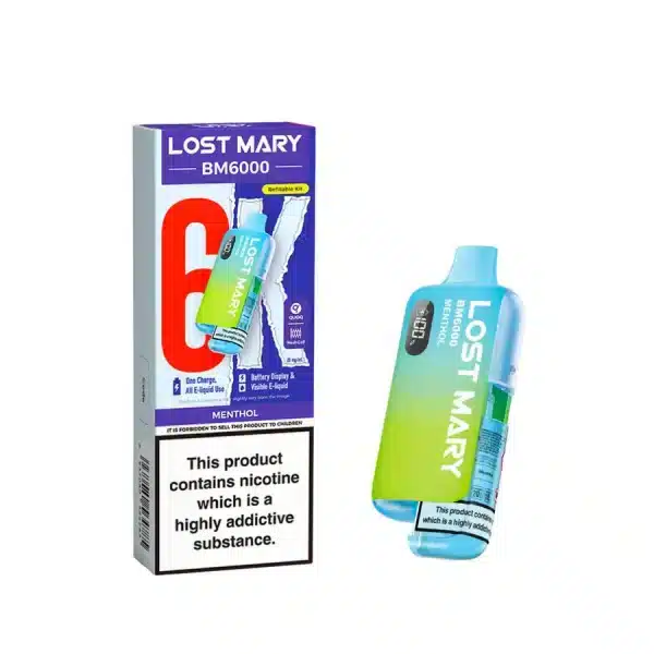 Lost Mary BM6000 Refillable Prefilled Vape Kit Menthol