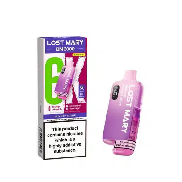 Lost Mary BM6000 Refillable Prefilled Vape Kit Summer Grape