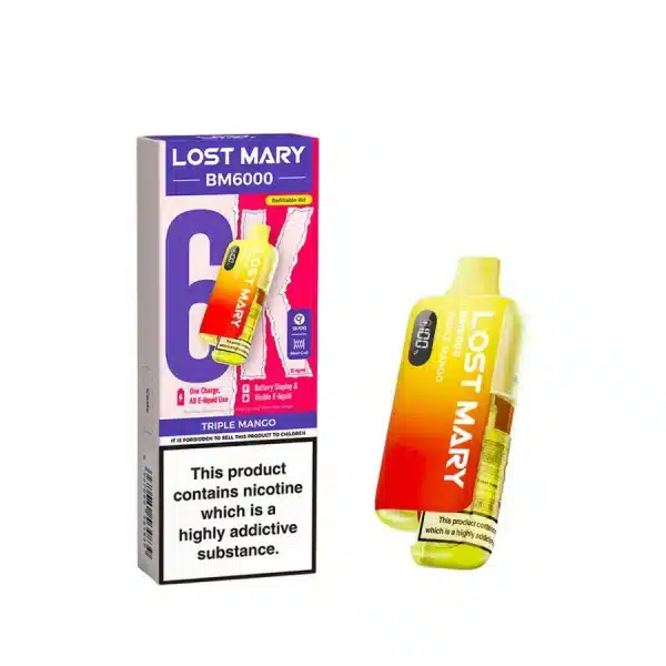 Lost Mary BM6000 Refillable Prefilled Vape Kit Triple Mango