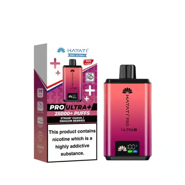Hayati Pro Ultra Plus 25K Vape Kit Straw Guava Dragon Berries