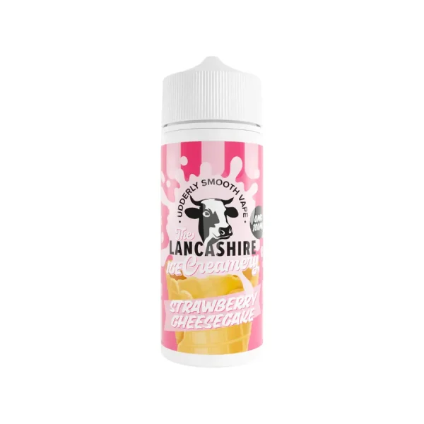 The Lancashire Ice Creamery 100ml Shortfill Strawberry Cheescake